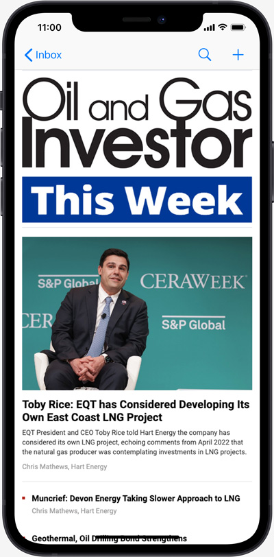 oil and gas investor this week newsletter iphone graphic