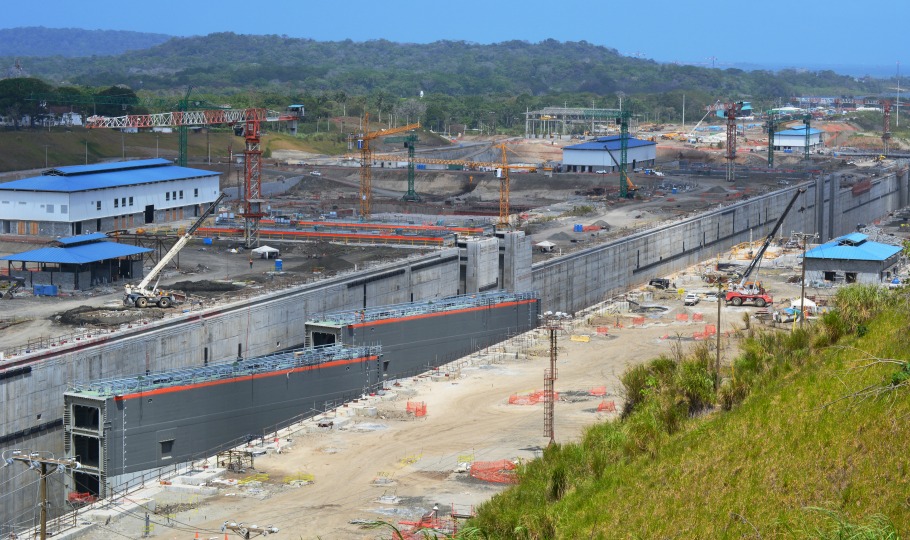 Construction to expand the Panama Canal in February 2015. Source: Panama Canal Authority