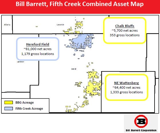 Bill Barrett, Fifth Creek Combined Asset Map