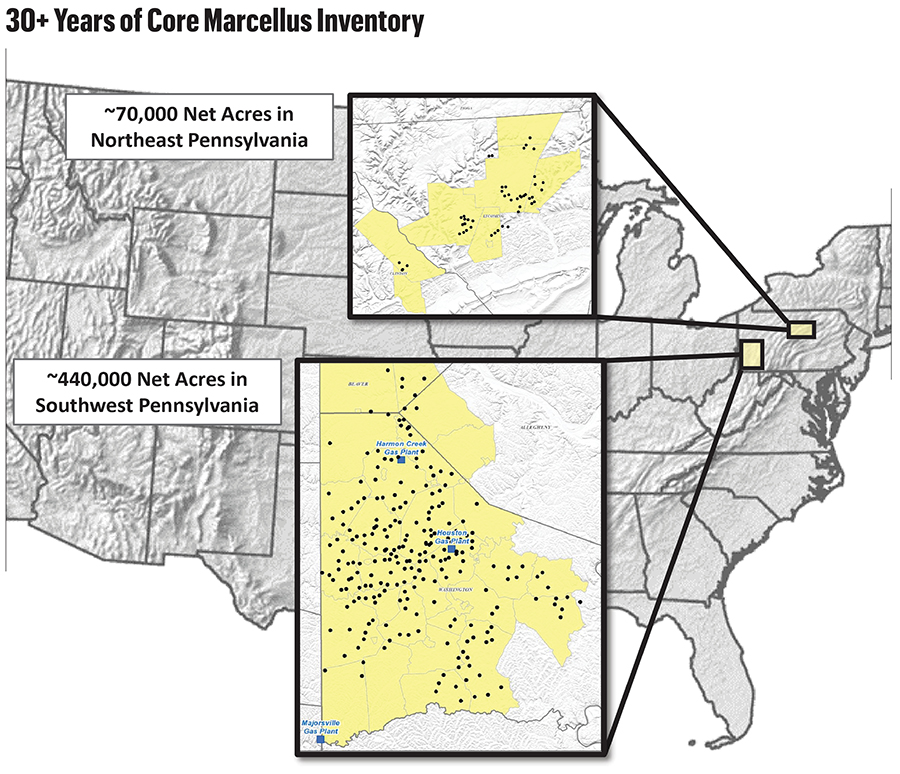 30+ Years of Core Marcellus Inventory. (Source: Range Resources)