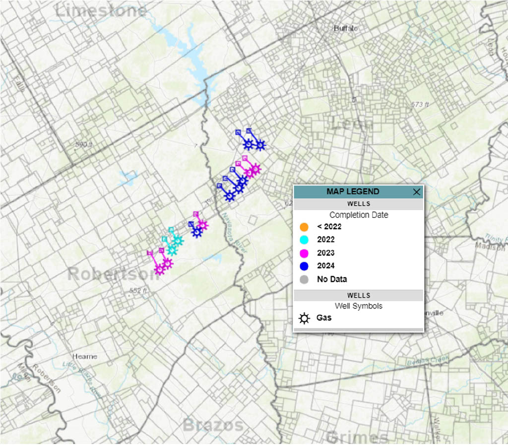 Comstock Well locations Map