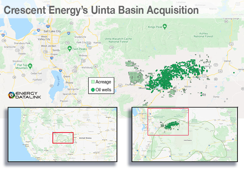 Crescent Energy Uinta Basin Acquisition Map - Rextag data