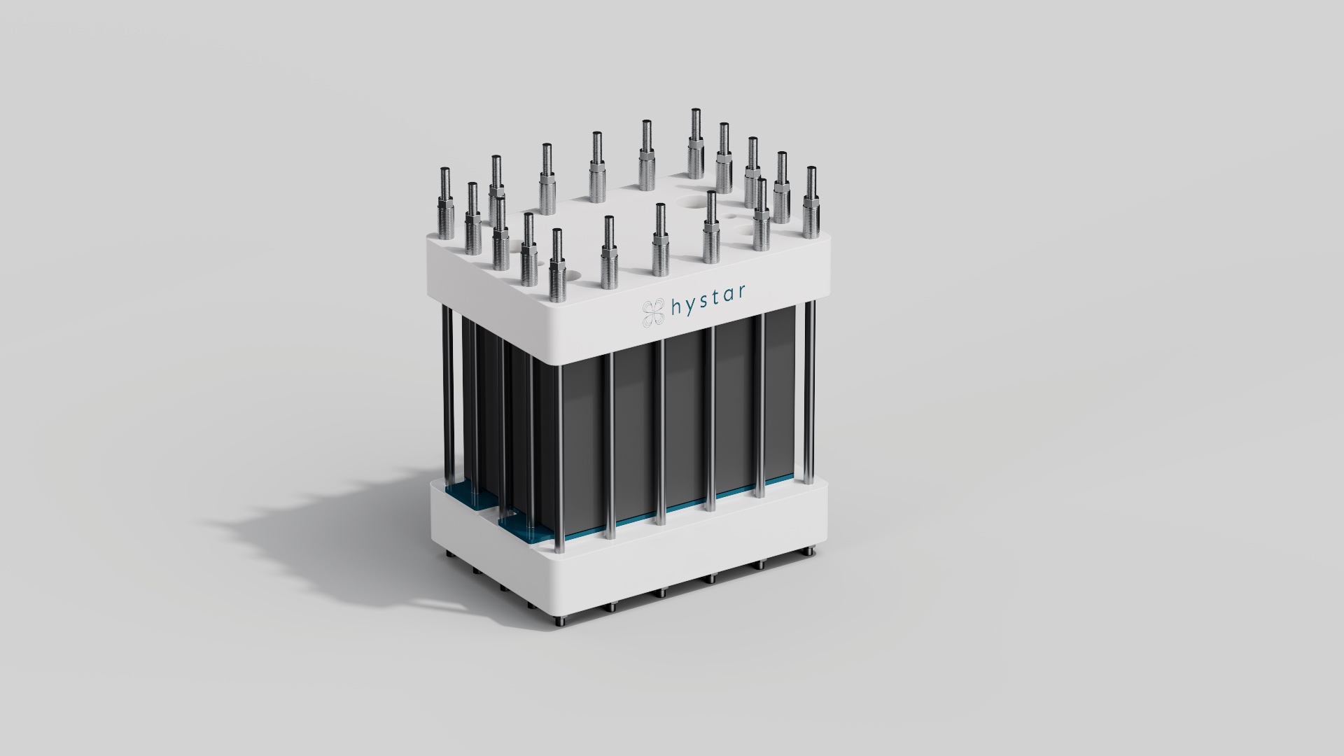 Hystar-stack_grey-BG_2022-03-18.jpg Hystar electrolyzer stack. (Source: Hystar)