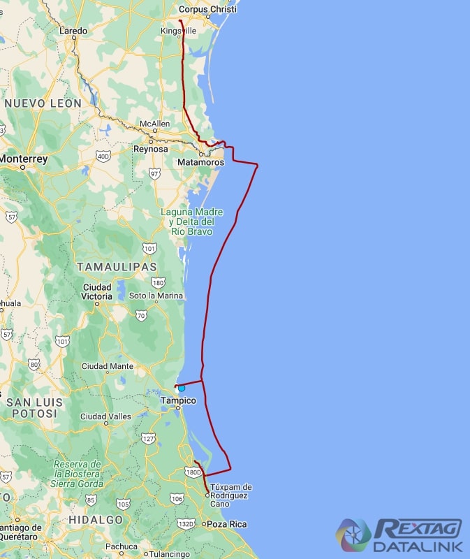 Map of FLNG Sur de Texas and Valley Crossing