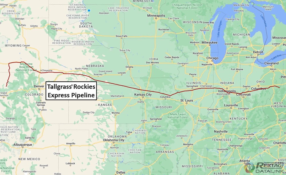 At 1,679 miles, Tallgrass Energies' Rockies Express Pipeline is one of the longest natural gas lines in the U.S.