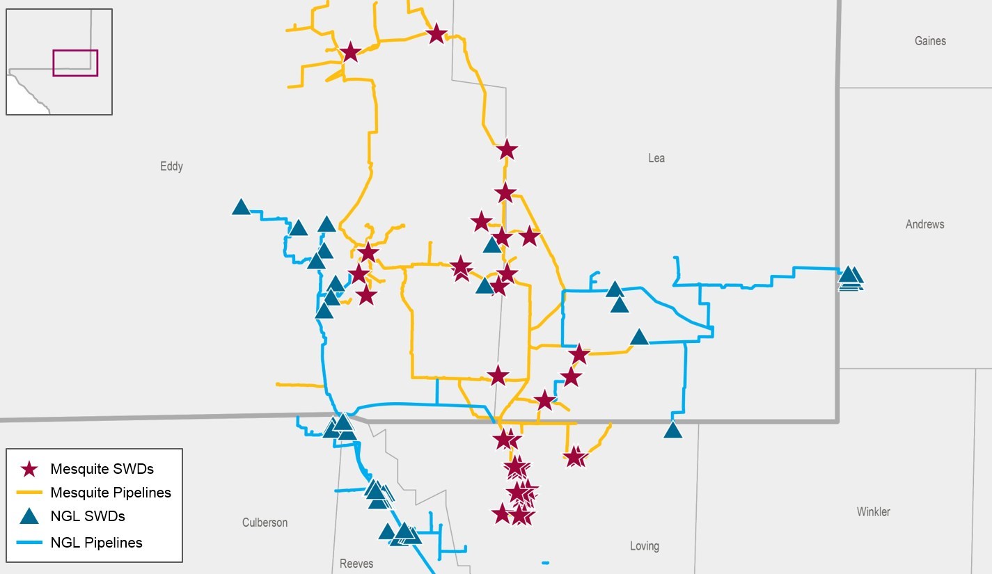 NGL Energy Partners, Mesquite Combined Water Footprint Asset Map (Source: NGL Energy Partners LP)