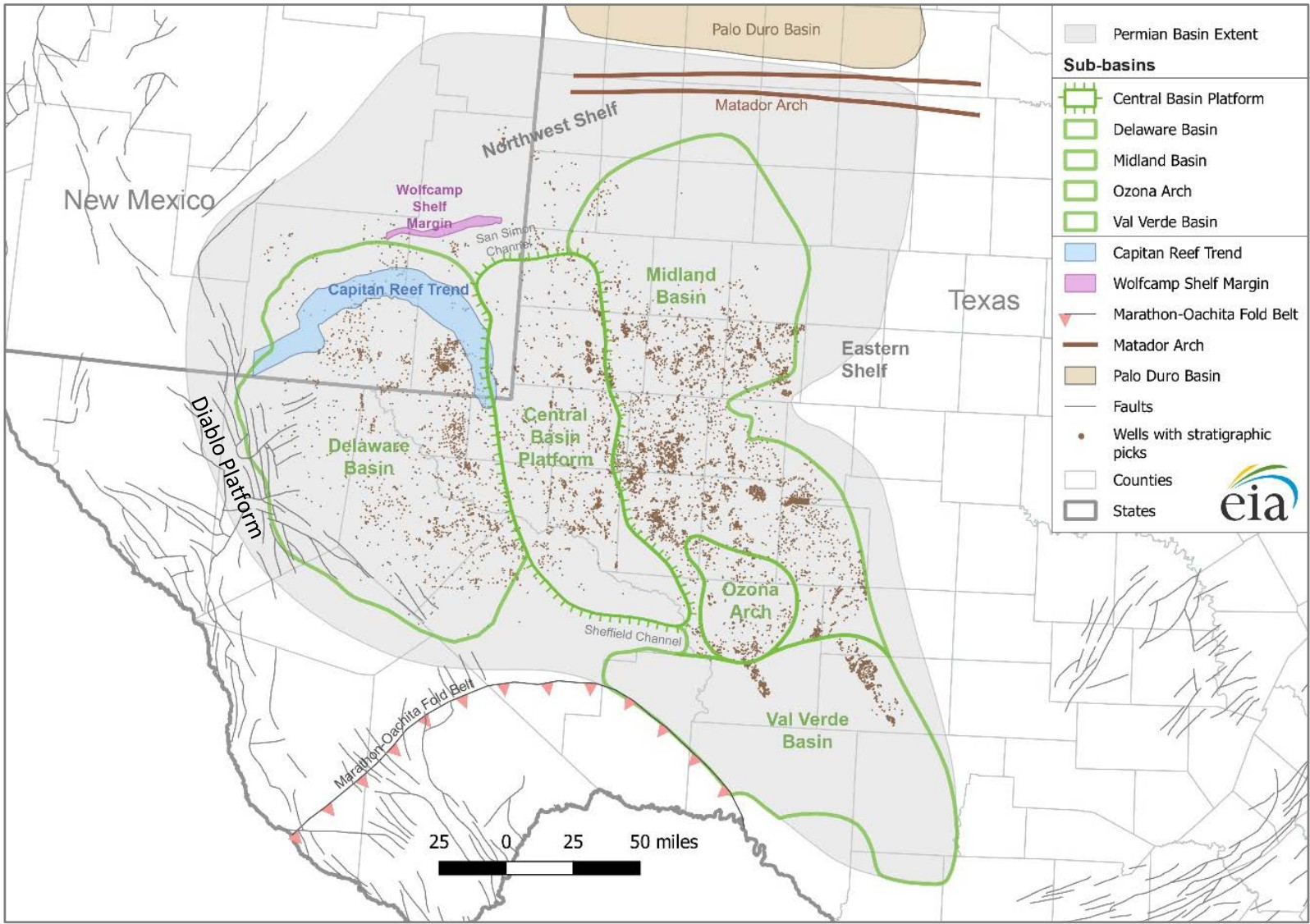 Permian Structural MapEIA