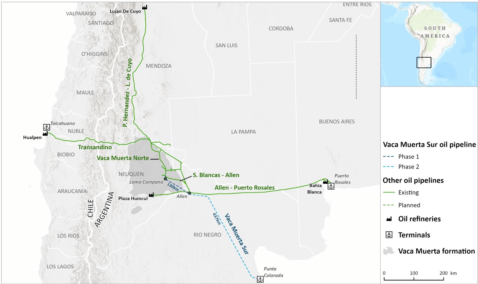 Rystad Vaca Muerta Sur Pipeline Map