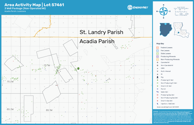 Square Mile Energy Nonop Southern Louisiana Asset Map (Source: EnergyNet)