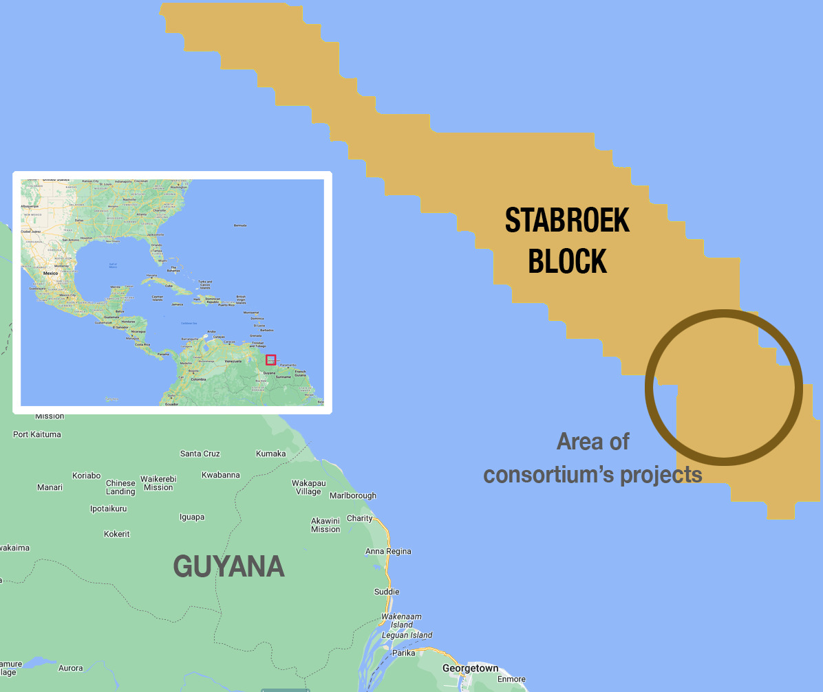 Stabroek Block Offshore Guyana (Source: Exxon Mobil)
