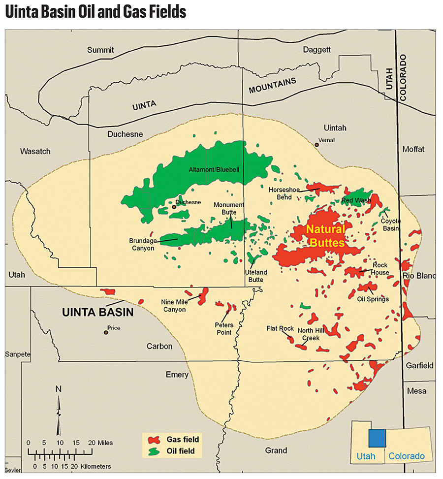 Uinta Gas field Map