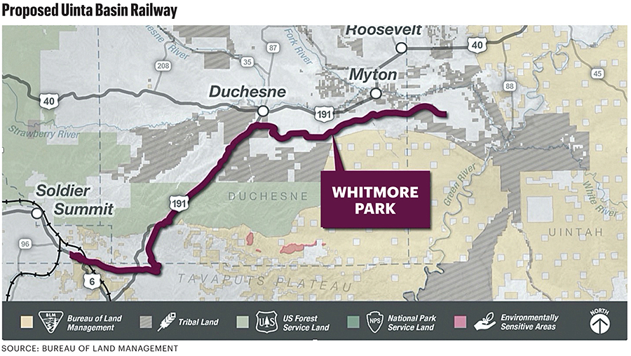 Proposed Uinta Basin Railway. (Source: Bureau of Land Management)