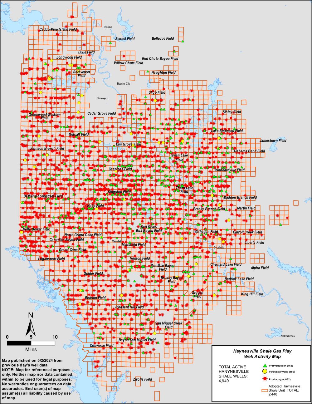 haynesville well activity map