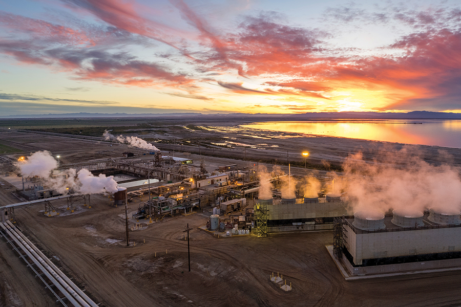 Geothermal power and lithium production at the edge of the Salton Sea near Calipatria, California, in Imperial Valley.  (Source: Shutterstock)